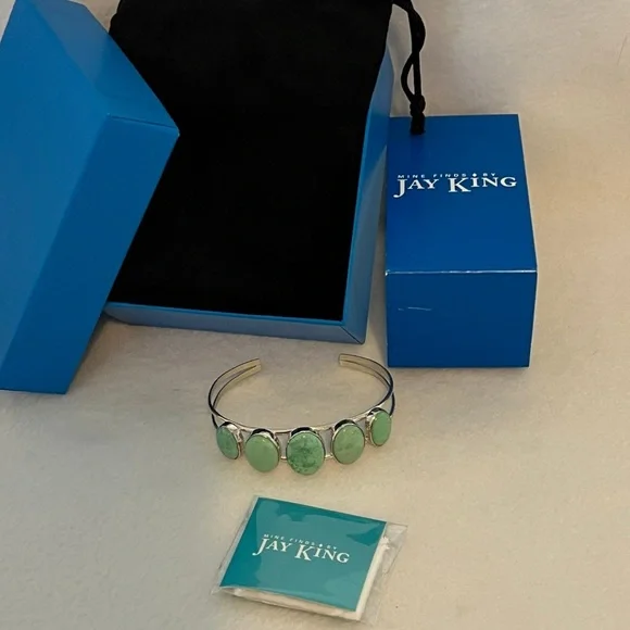 Turquoise and sterling silver bracelet Mine Finds by Jay King Veriscite new Box - Picture 5 of 11